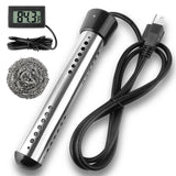 2000W Immersion Water Heater, Portable Water Heater Electric with 304 S S Guard & LCD Thermometer, Submersible Bucket Heater Heat 5 Gallons of Water in Minutes for Home Bathtub Basin