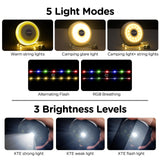 OGERY Camping String Lights, 4 in 1 Quick Storage 32.8FT Rechargeable Outdoor String Lights with 8 Lighting Modes, Hanging Portable LED Lamp for Christmas Decor Patio Awning Garden Party Essentials