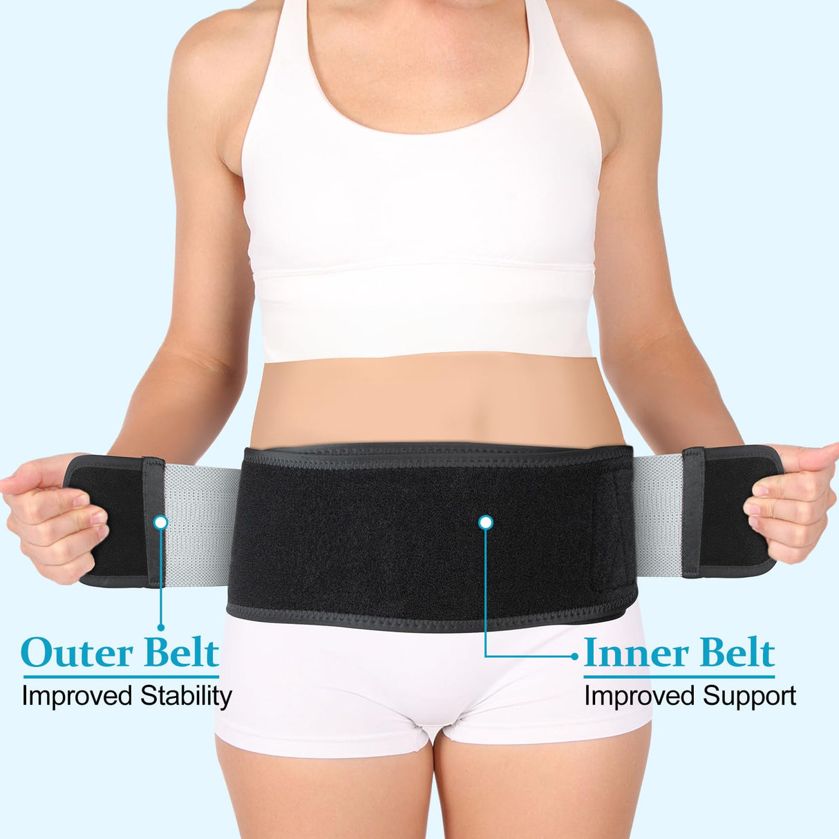 Zekeson Back Brace for Lower Back Pain, Si Belt, Sciatic Nerve, Relief for Sciatica, Hip, Spine Pain, Pelvic, Sacroiliac Belt-Breathable & Adjustable Lumbar for Women and Men (Regular, Gray)