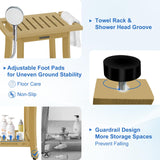 KingPavonini HDPS Shower Benches for Inside Shower to Sit on, Waterproof Shower Stool for Shaving Legs, Heavy Duty 400LBS Shower Seat with Storage Shelf, Shower Chair for Bathroom/Indoor/Outdoor Use