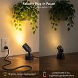 LED Spotlights Indoor, 5W Plants Uplighting with Remote Control Dimmable & Timer, Uplights Indoor Floor Spot Lights for Painting, Picture, Artwork, Accent Stick on Wall Light with 5.9 FT Plug Cord