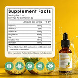 M inch Magnesium Glycinate Liquid, High Absorption Magnesium Liquid Drops with Cellulose Fiber, Bromelain, Vitamin B6, C, D, Zinc, Magnesium Supplement for Kids and Adults, Pineapple Flavor, 2 Pack