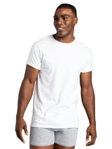Fruit of the Loom Mens Stay Tucked Crew T-Shirt Underwear, Classic Fit - White 6 Pack, Large US