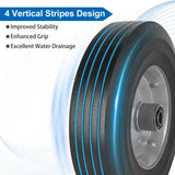 phepetroll 10" x 2.5" Flat Free Solid Rubber Tires 10 Inch Hand Truck Solid Wheels Replacement with 5/8" Axles, 8 Spacers 4 Pins for Hand Trucks, Wheelbarrows, Dolly Trolleies, 2 Packs