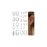 LOLIAS 9Pairs Hypoallergenic 14K Gold Plated Hoop Earrings Set for WomenLightweight Huggie Small Hoops Pearl Dainty Stud Hoop Earrings for Gift Silver Double Hoop Silver A