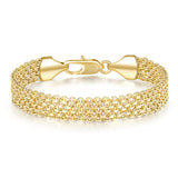 Simlayton 14K Gold Bracelets for Women Gold Mesh Bracelet for Womens