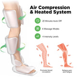 CCHYF 3-in-1 Leg Compression Massager With Heat for Circulation - 3 Modes, 3 Intensities, 2 Extenders, Adjustable Wraps - Great Gifts for Mom & Dad
