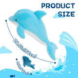 Tezituor Dolphin Stuffed Animal with 4 Babies, 20.5" Large Dolphin Plush Toy Realistic Ocean Stuffed Animals Soft Plushies Home Decor Christmas Birthday Gifts for Boys Girls Kids