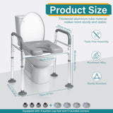 Eosprim Toilet Seat Risers for Seniors Elongated, Raised Toilet Seat with Handles, Toilet Safety Frames & Rails for Elderly and Handicap, Elevated Shower Commode Chair with Arms, Toilet Lift Grab Bar