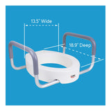 Carex 3.5 Inch Raised Toilet Seat with Handles - For Elongated Toilets, Toilet Seat Riser with Removable Padded Handles, Elevated Toilet Seat, Support 250lbs, White