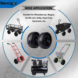 4.10/3.50-4" Tire and Wheel, 10" Solid Tire, 5/8" Bearing with 3/4" & 1/2" Extra Bearings, 4.10/3.50-4 Flat Free Wheels, 2.2" Offset Hub for Hand Truck Garden Wagon Cart Trolley Dolly - 2 Pack