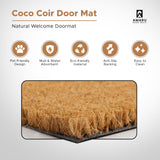 Christmas Reindeer - 17"x29" - Coir Door Mat with Heavy Duty Backing - Welcome Mats for Entryway, Porch - Anti-Slip PVC & Coconut Fiber Surface - Natural Home Accessories, Minimalist Original Design