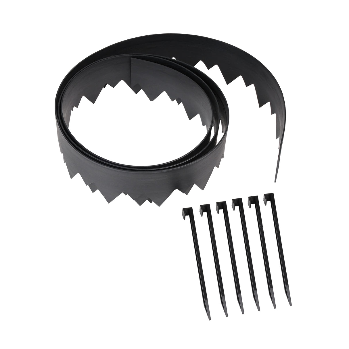 EasyFlex Pound‑In Landscape Edging with Bonus Anchoring Stakes – 20‑Foot Plastic Garden Border, 4.5 in. Straight‑Top Lawn Edging, Black