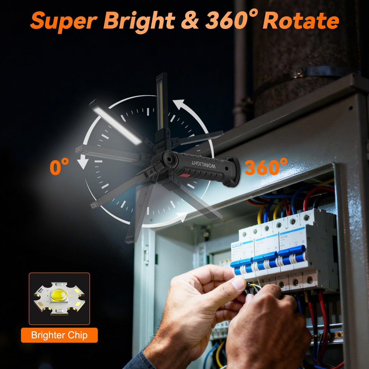 Ruboliy 6Pack Magnetic Rechargeable LED Work Light/Flashlight for Mechanics
