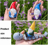 qumHmup Garden Gnomes with Alien Figurine, Polyresin Naughty Gnome Statue for Patio Lawn Garden Porch Fence Outdoor Decoration