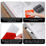 New Collapsible Shower Threshold Water Dam, Self Adhesive Silicone Waterproof Barrier Bathroom and Kitchen Water Strip Dam Shower Guard for Dry And Wet Separation Caulk Seal Strip Edge Trim(TM)