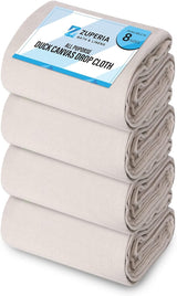 ZUPERIA Canvas Drop Cloth for Painting (Size 4' x12' Feet Pack of 4) Painters Drop Cloth for Painting, Furniture & Floor Protection All Purpose Thick Canvas tarp with Double Stitched Edges