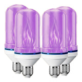 Upgraded LED Purple Flame Light Bulbs, 4-Mode Flickering Light Bulbs with Gravity Sensor, E26 Fire Light Bulb for Porch Party Patio Home Halloween Christmas Indoor Outdoor (Purple, 4)