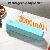 FEPPO Bag Sealer, 3000mAh Rechargeable Mini Bag Sealer with 6.2" Heating Strip, Heat Seal Portable 3 Adjustable Gears Quick Heat Sealer for Chips Snacks Candies Bags Food Storage