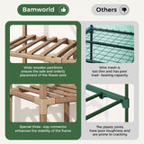 Bamworld Greenhouse for Outdoors Small Plant Green House 3-Tier Rack Stand Portable Greenhouses with Durable PE Cover for Seedling Ideal Gardening Gifts for Women Plants Lover