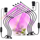 LED Grow Lights for Indoor Plants 2-Pack, Full Spectrum & Red Blue Spectrum Plant Growing Lamps with 3/9/12H Timer, 10 Brightness Levels, Clip-on Desk Plant Lights for Seedlings, Succulents, Flowers