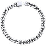 ChainsHouse Stainless Steel Cuban Chain Bracelet for Men 5mm 7.5inch Rapper Wrist Chain Bracelet