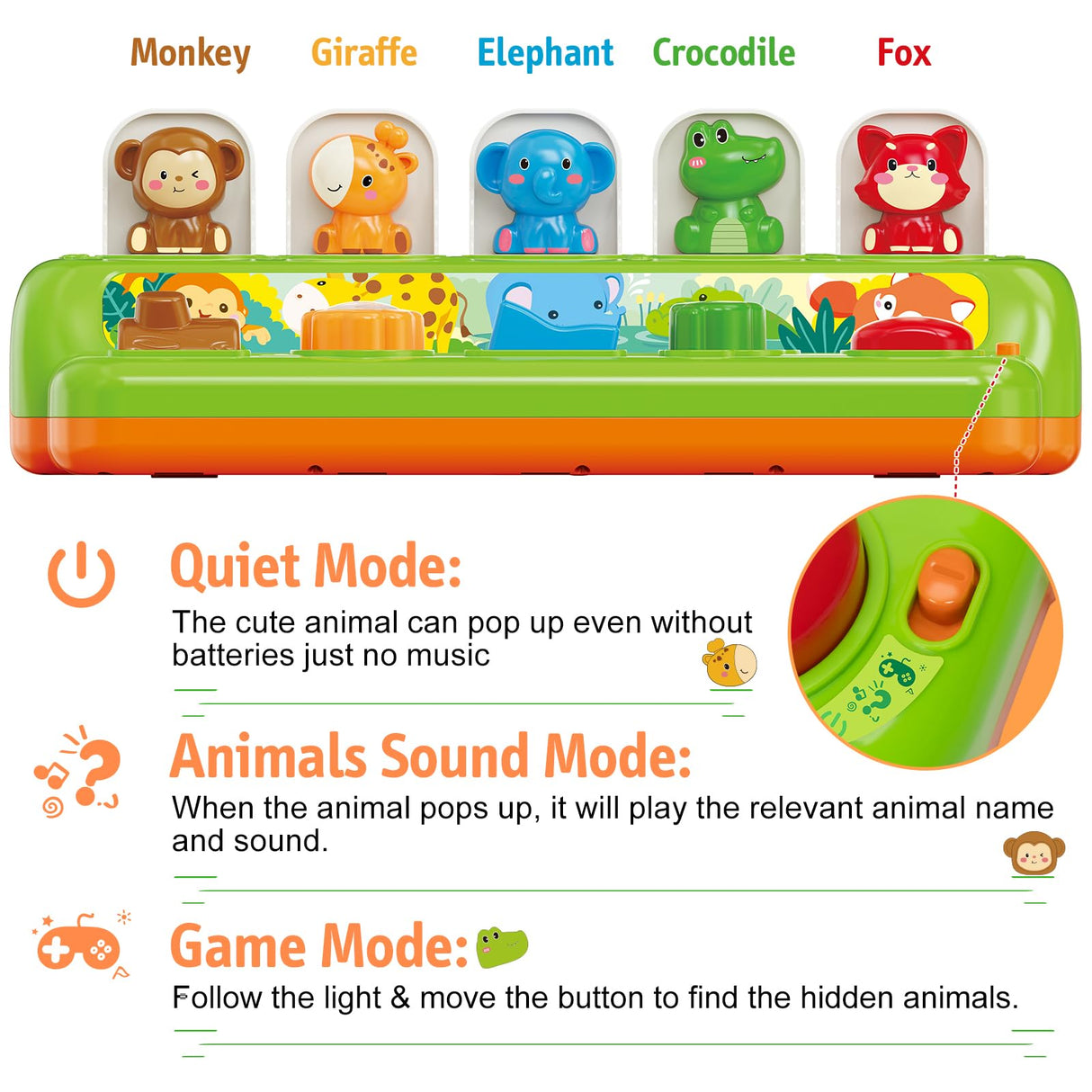 Duchong Pop Up Toys for 1 Year Old Boy Girls, Interactive Cause and Effect Learning Toys with Music & Light for Baby 6 7 8 9 10 11 12 Months, Christmas Birthday 1st Gifts for Toddlers