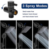 NearMoon Filtered Rain Shower Head, High Pressure 8″Square, and 5 settings Handheld Shower Filter Combo with Self-adhesive Holder/1.5M Hose -1 Replaceable Filter Cartridge (Matte Black)