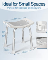 HOMLAND Shower Chair for Inside Shower, FSA/HSA Eligible 400 lbs Adjustable Shower Stool with Suction Feet, Shower Seat for Inside Tub Bathroom Bench Bath Chair for Elderly and Disabled - Light Gray