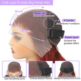 30 Inch Reddish Brown Lace Front Wigs Human Hair 13x6 Body Wave Lace Front Wig 180% Density 33# Lace Frontal Wigs Human Hair Pre Plucked with Baby Hair for Women Auburn Brown Human Hair