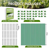 Nsitehalo 36pcs Garden Hoops for Raised Beds with Garden Netting, Rust-Free Fiberglass Greenhouse Hoops Grow Tunnel & Clips, Hoop House Support Frame for Row Cover & Plant Stakes for Vegetables