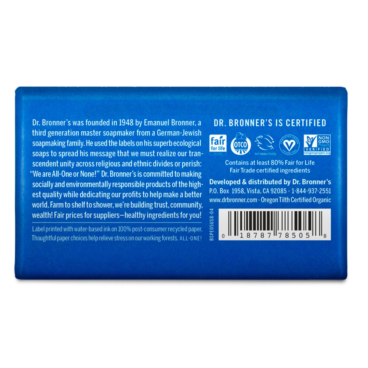 Dr. Bronner's - Pure-Castile Bar Soap (Peppermint, 5 Ounce, 12-Pack) - Made with Organic Oils, For Face, Body & Hair, Gentle & Moisturizing, Biodegradable, Vegan, Cruelty-free, Non-GMO