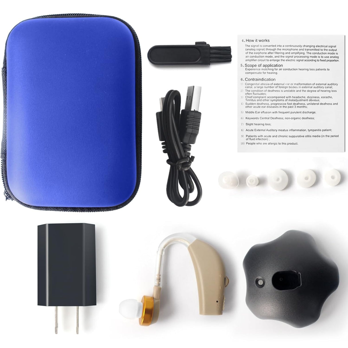 Hearing Amplifier, Hearing Aids for Seniors Use Rechargeable with Noise Cancelling, Digital Hearing Aids for Adults Mild to Moderate Hearing Loss - All Accessories Included