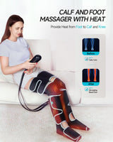 ALLJOY Leg Massager for Circulation and Pain Relief FSA, Gifts for Men Women Dad Mom, Leg Massager with Heat and Compression, 2 Heat 5 Modes 4 Intensities 4 Extenders