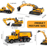 LerBao 2 Pack Large Construction Engineering Truck Toys,Moveable Claw Excavator & Lifting Back Dump Truck Toy for 3 4 5 6 7 8 Years Old Boys Kids Childs Toddlers Birthday Christmas GIFS