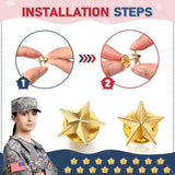 Fumete 100 Pcs Gold Star Lapel Pins, Independence Day Star Pins, Military Award Labor Day Brooches for Backpacks Hats 4th of July Costume Decoration