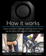 Fosmon 113db Bike Alarm with Remote, Motion Sensor Bicycle SOS Alarm, IP65 Waterproof Anti Theft Alarm System, Wireless Siren for E-Bike, Motorcycle, Scooter, Cart, Trailer