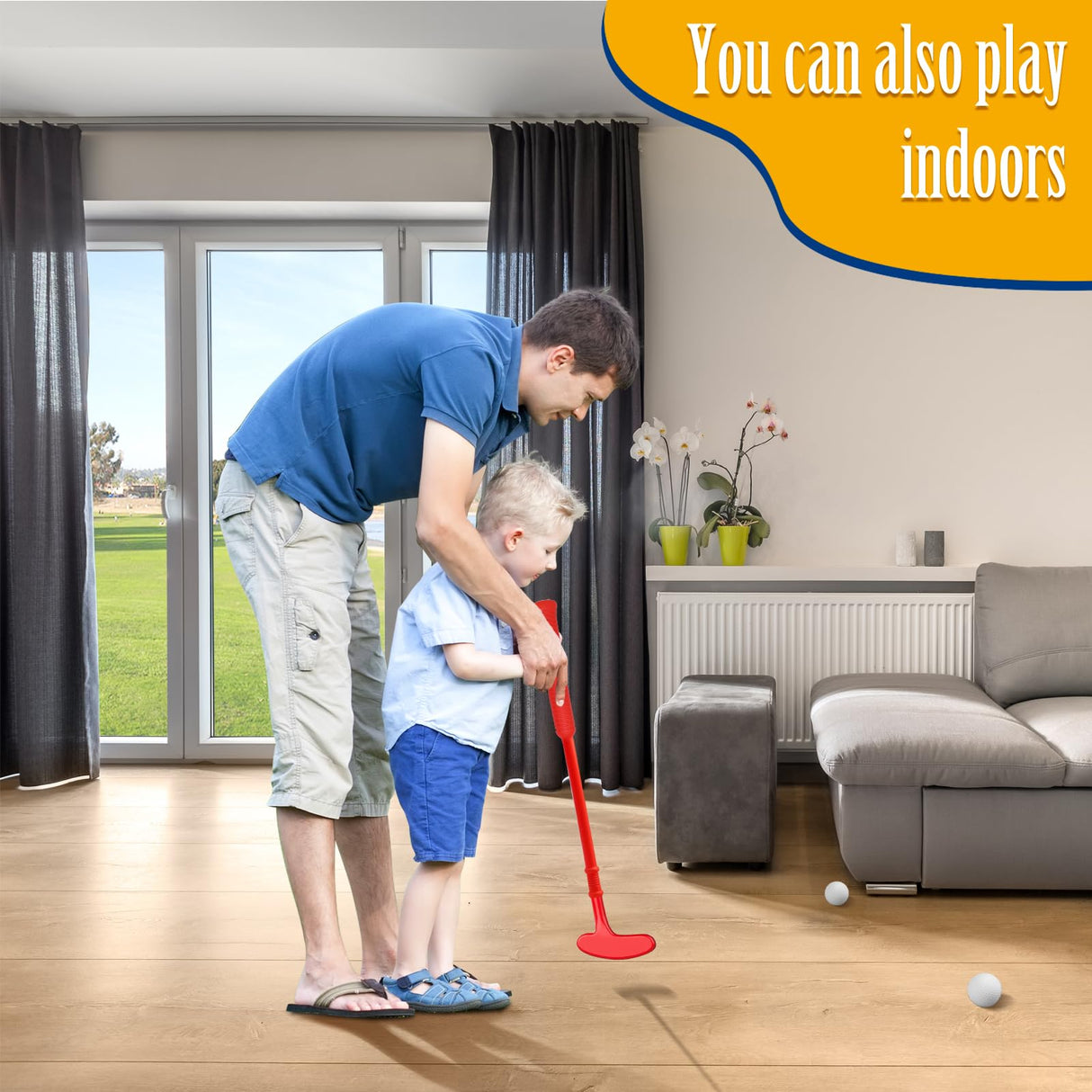 Dyienocs Plastic Mini Golf Clubs for Toddlers,Kids Golf Clubs Set,Outdoor/Indoor Golf Toys Christmas Birthday Present for Boys Girls