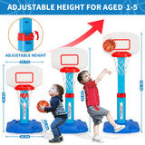 Toddler Basketball Hoop Indoor for Age 1-3, Adjustable Kids Basketball Hoops, Mini Basketball Hoop with 3 Balls for Outdoor Poolside, Birthday Christmas Sport Toys Gift for Baby Boys Girls Age 1 2 3 4