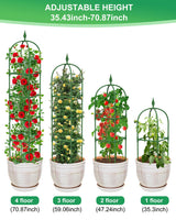 MYMULIKE 2 Pack Garden Obelisk Trellis for Climbing Plants Outdoor & Indoor - 6Ft Rustproof Garden Trellis Plant Support Cage for Vines, Flowers, Vegetables, Roses | Heavy-Duty, Adjustable