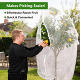 Jevrench 2 Pack 4 x 6ft Garden Netting for Plants, Fruit Tree Netting with Zipper & Drawstring, Bird Netting for Garden Protection, Blueberry Bushes, Tomato Plants & Fruit Trees