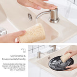 GAGALIFE Built in Sink Soap Dispenser or Lotion Dispenser for Kitchen Sink, Brushed Nickel ABS Pump Head, with 17 Ounce Large PET Soap Bottle