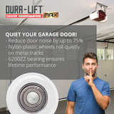 DURA-LIFT Ultra-Life MAX 2" Sealed 6200ZZ Bearing Nylon Garage Door Roller, 4" Stem, Pack of 10