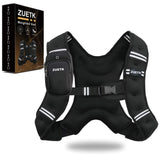 ZUETK Weighted Vest, 6lb/8lb/12lb/16lb/20lb/25lb/30lb Weight Vest with Reflective Stripe, Weighted Vest for Men Women Workout Equipment for Strength Training, Running, Jogging, Fitness, Weight Loss