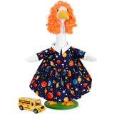 JcHrmers Back to School Porch Goose Outfits Teacher Goose Outfits Lawn Goose Clothes Fits 23" Cement Plastic Goose Statue for School Classroom Outdoor Garden Lawn Yard Patio Decor