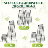 Heavy Duty 2 Pack 50"x17" Adjustable A-Frame Trellis for Climbing Plants Outdoor, Metal Rust-Proof Garden Trellis, Dense Grid Climbing Frame Trellis for Raised Beds, Cucumber, Tomatoes Outdoor