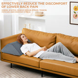 Knee Wedge Pillow 8'' for Post-Surgery Recovery - Leg Elevation Support for Sleep Position, Alleviating Lower Back & Hip Pain Enhancing Circulation in Ankles Legs Triangle Pillow with Removable Cover