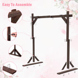 Chamvis 7.48FT Wooden Wedding Arch Frame, Wood Square Arch Backdrop Stand Wedding Arbor for Ceremony and Outdoor Lawn Decorations