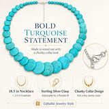 Sheplus Chunky Turquoise Statement Choker Necklace for Women
