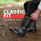 DUNLOP Chesapeake Rubber Boots Plain Toe for Men & Women – PVC - Waterproof - Lightweight Garden, Fishing & Rain Boots with Wide Calf – Black – Size 3–24